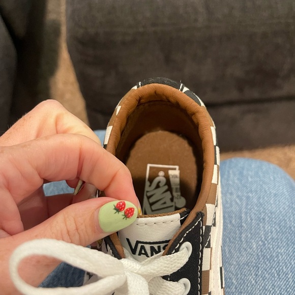 Vans Kids Black and Brown Checkered Sneakers - Picture 4 of 6